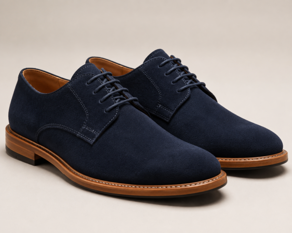 Navy Suede Derby